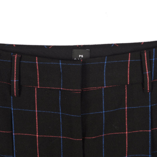 - Checked Trousers - Black