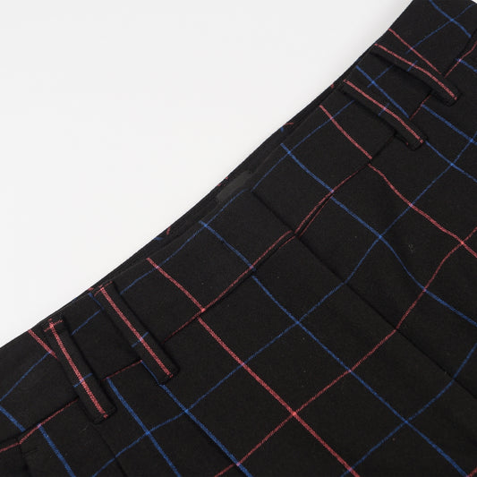 - Checked Trousers - Black
