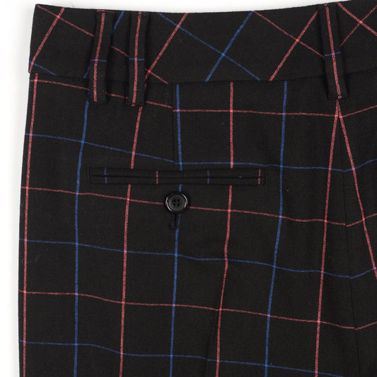 - Checked Trousers - Black