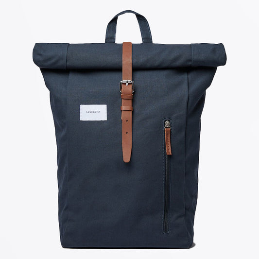 - Dante Backpack - Navy with Brown Leather