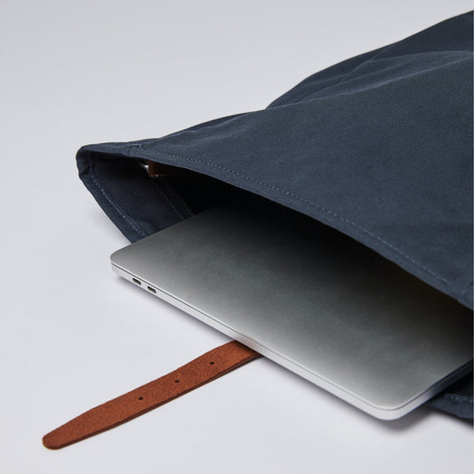 - Dante Backpack - Navy with Brown Leather