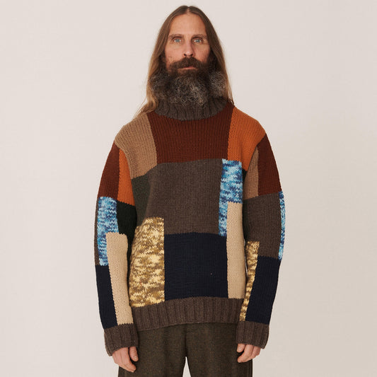 - Bluto Chunky Patchwork Knit - Multi