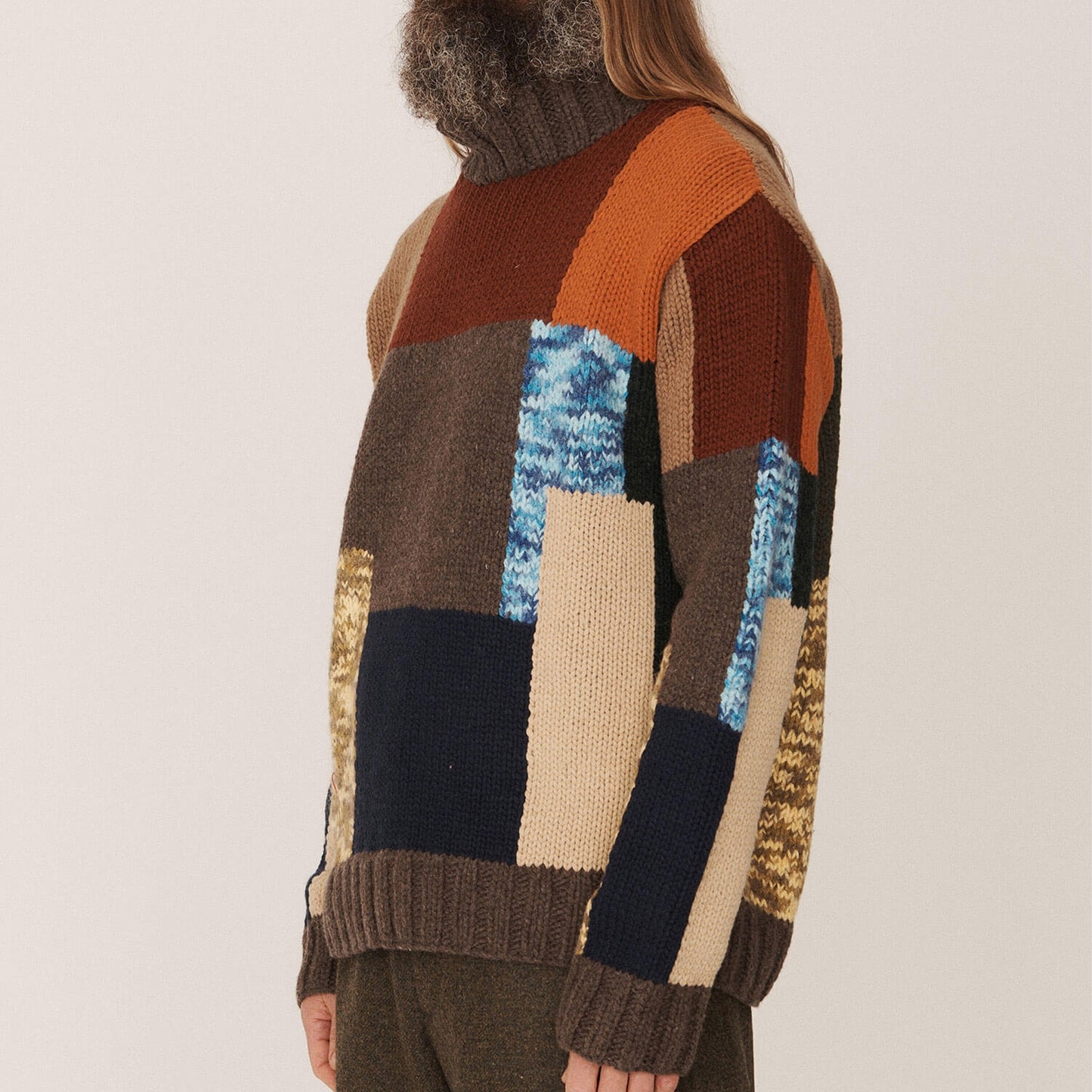 - Bluto Chunky Patchwork Knit - Multi