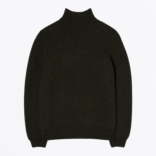 - Roni High Collar Sweater - Uniform Green