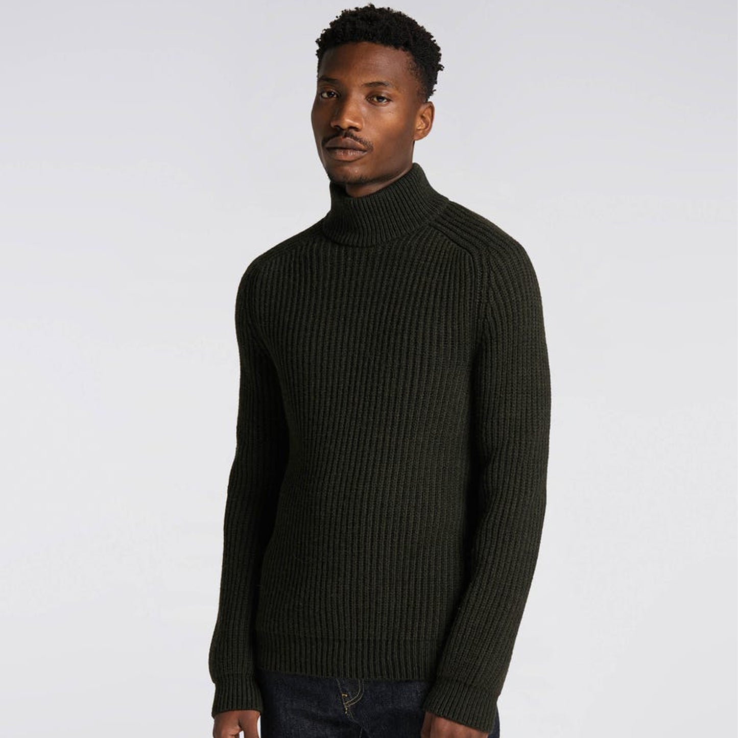 - Roni High Collar Sweater - Uniform Green