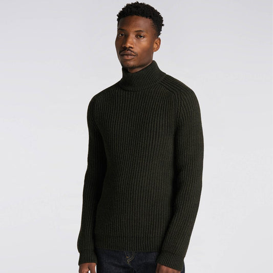 - Roni High Collar Sweater - Uniform Green