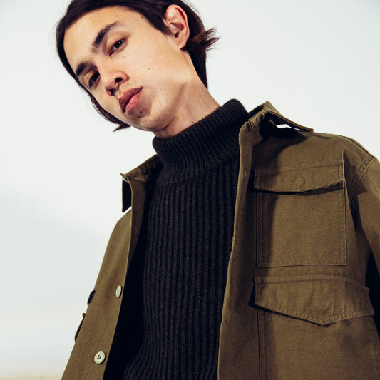 - Roni High Collar Sweater - Uniform Green