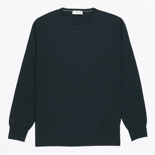 Merino Crew Neck Pullover - Dark Bottle