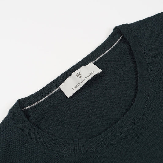Merino Crew Neck Pullover - Dark Bottle