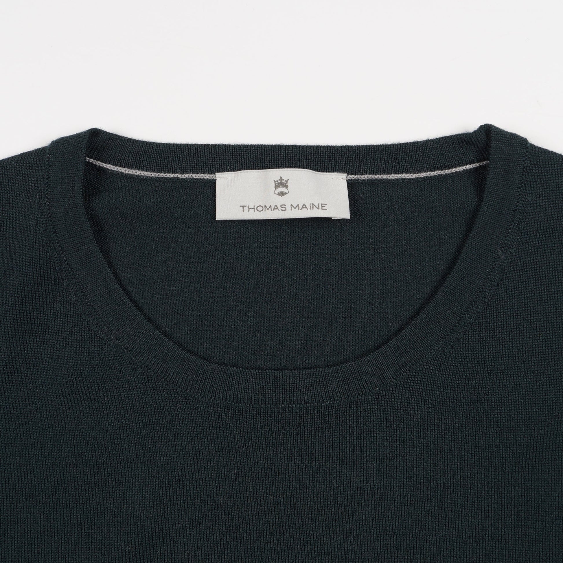 Thomas Merino Crew Neck Pullover - Dark Bottle