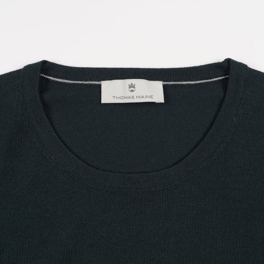 Merino Crew Neck Pullover - Dark Bottle