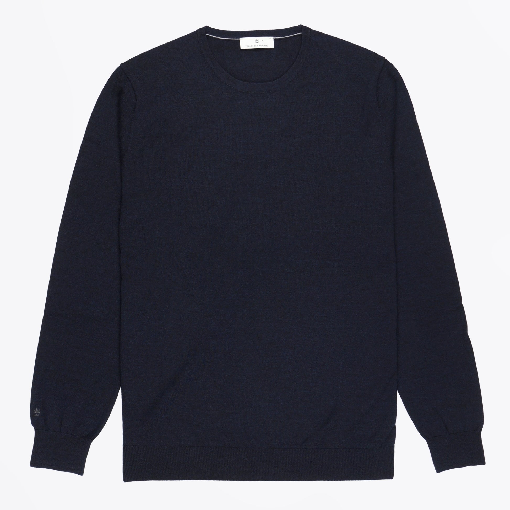 Thomas - Merino Crew Neck Pullover - Navy