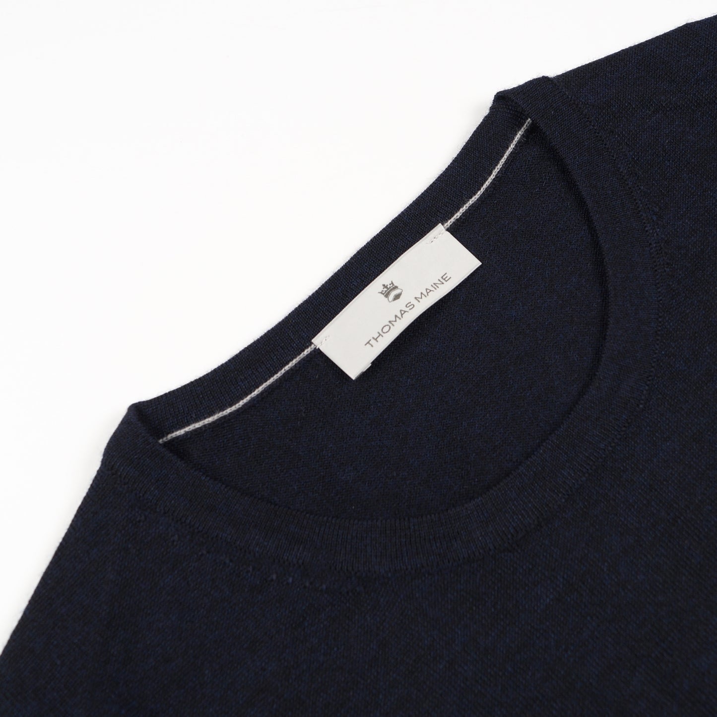 - Merino Crew Neck Pullover - Navy