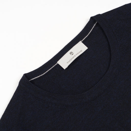Merino Crew Neck Pullover - Navy