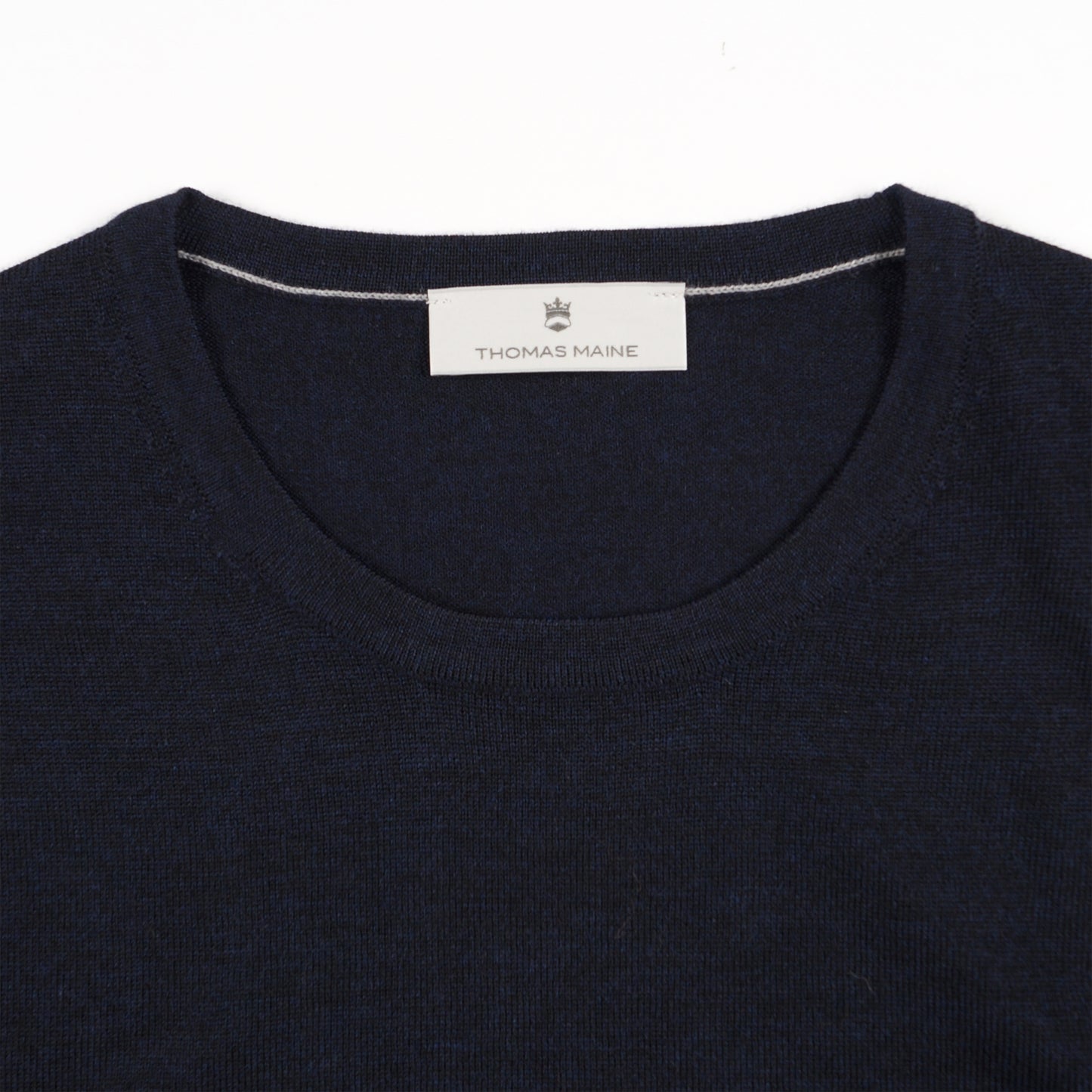 - Merino Crew Neck Pullover - Navy