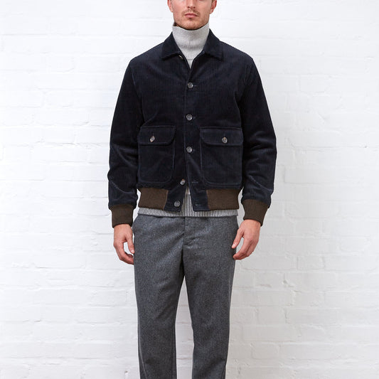 Linfield Bomber Cord Jacket - Midnight