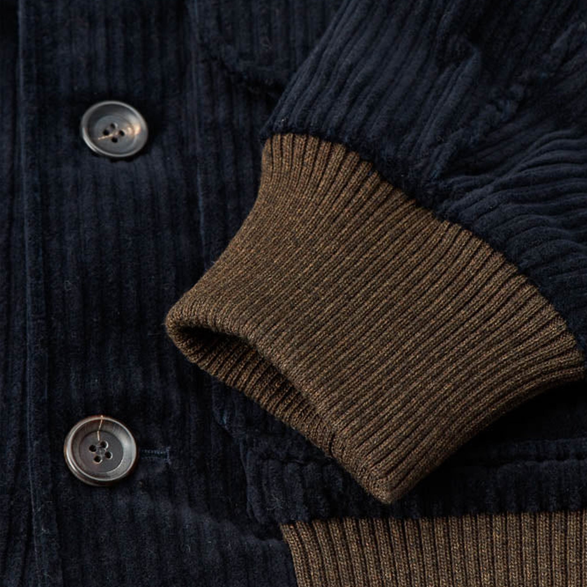Oliver Linfield Bomber Cord Jacket - Midnight