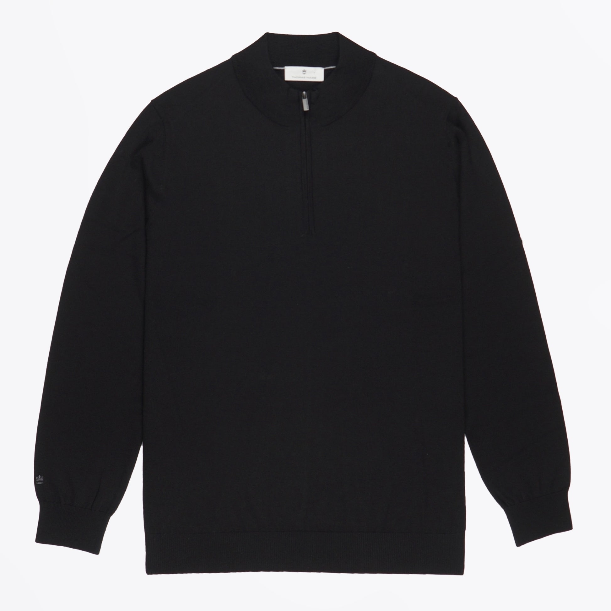 Thomas Merino Shirt Style Zip Pull - Black
