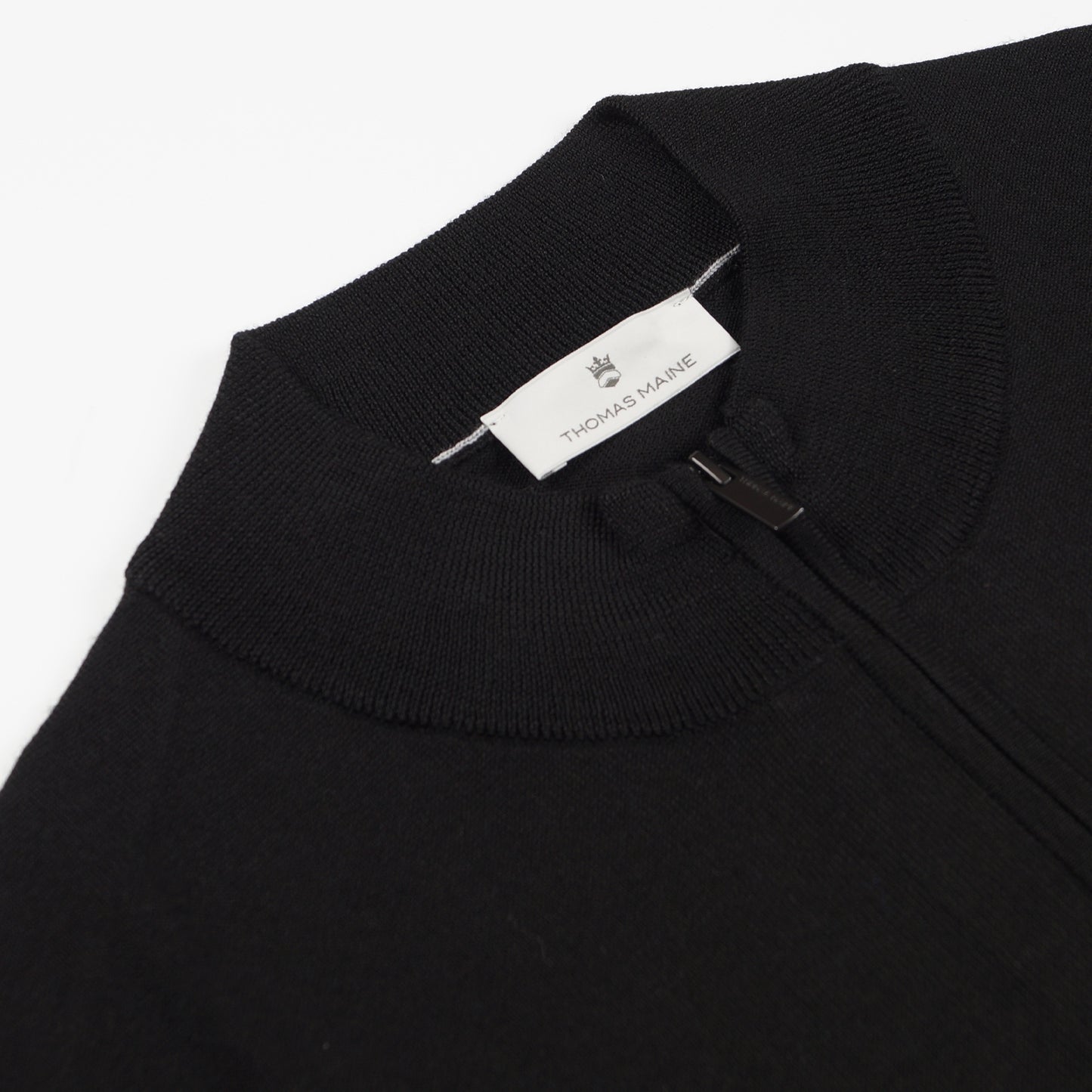 Merino Shirt Style Zip Pull - Black