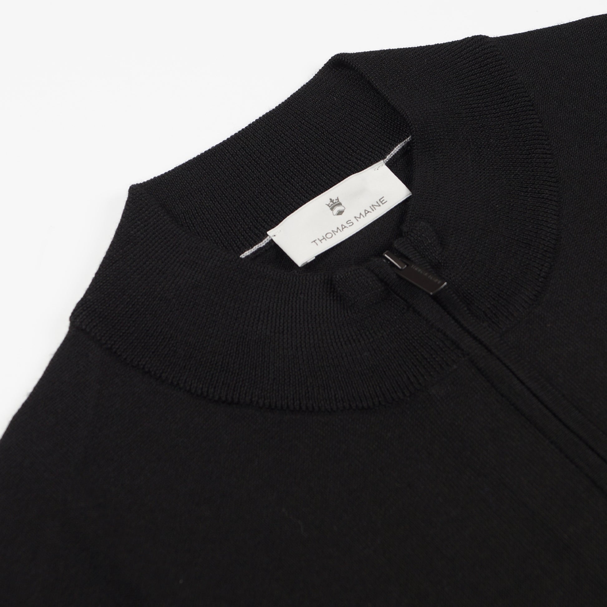 Thomas Merino Shirt Style Zip Pull - Black