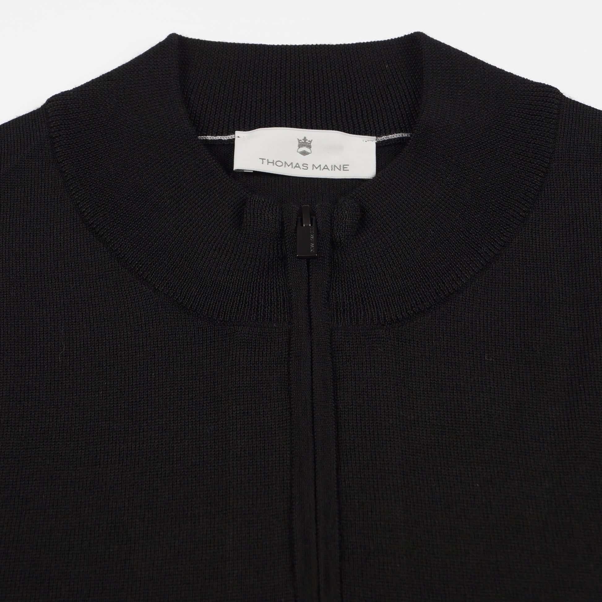 Thomas Merino Shirt Style Zip Pull - Black