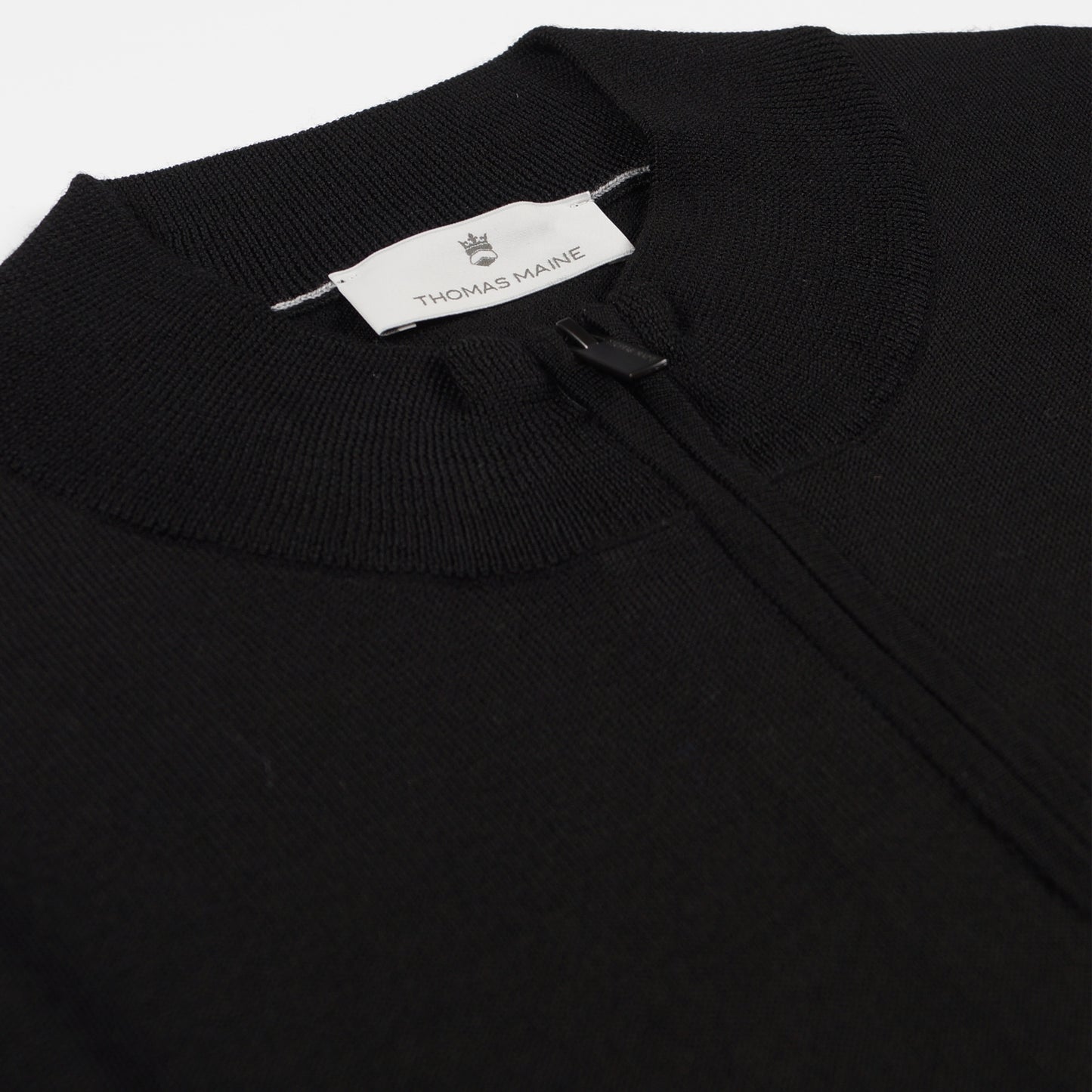 Merino Shirt Style Zip Pull - Black