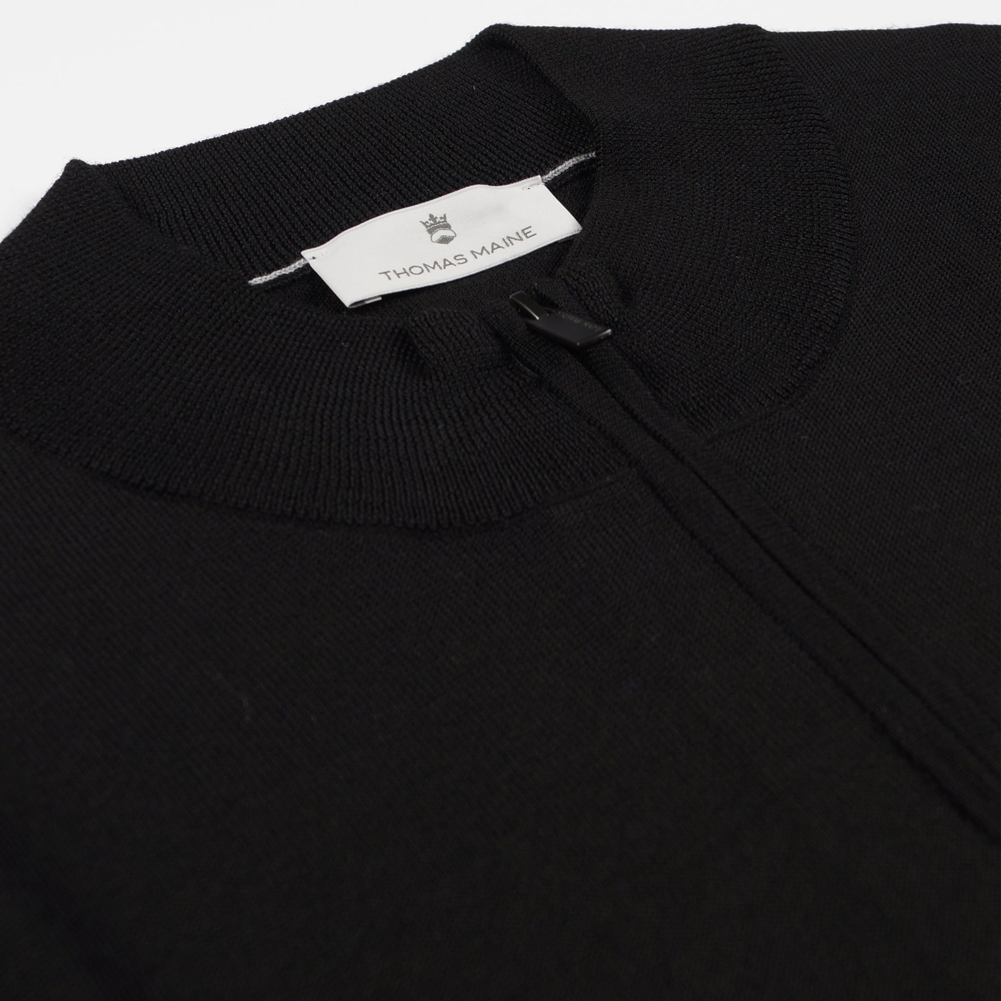 Thomas Merino Shirt Style Zip Pull - Black
