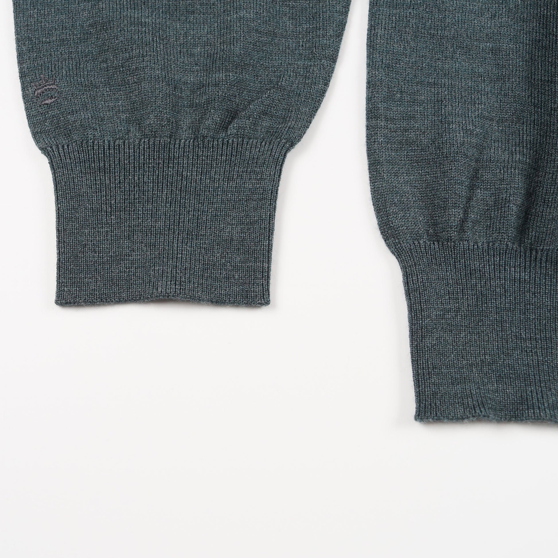 Thomas Merino Button Pullover Polo - Pine Green Melange