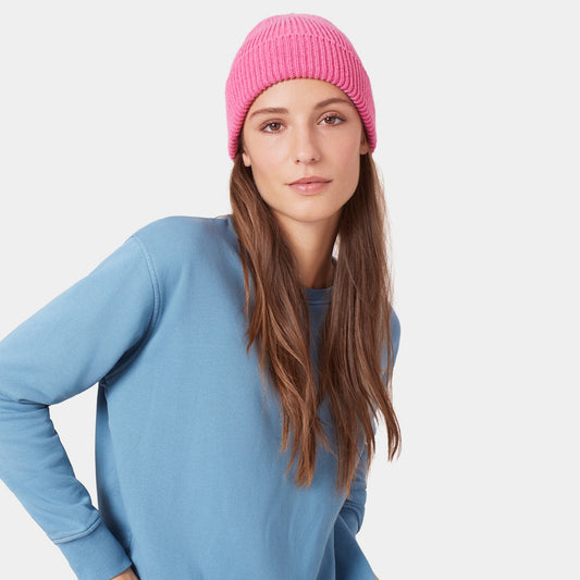 Merino Wool Beanie - Bubblegum Pink