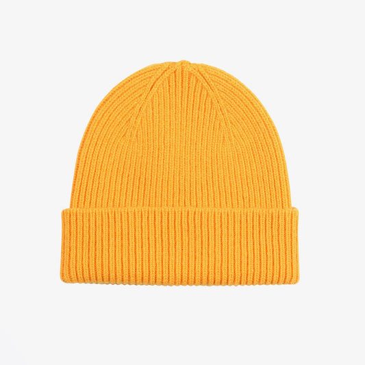 Merino Wool Beanie - Burned Yellow