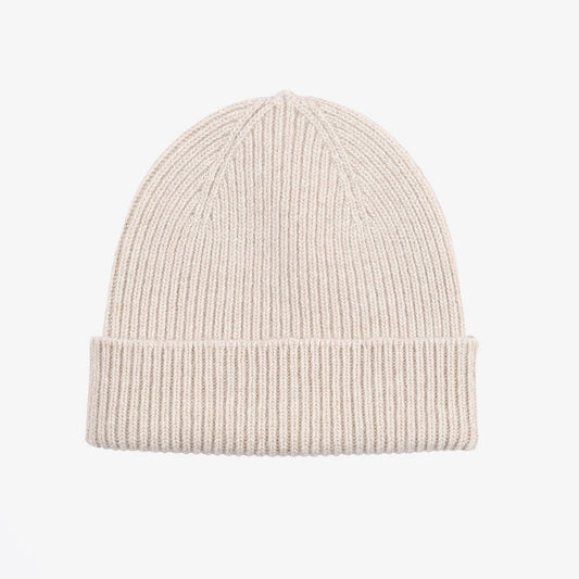 Merino Wool Beanie - Ivory White