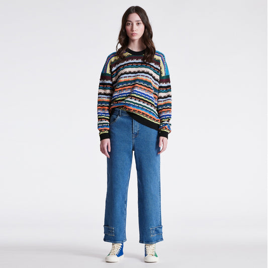 - Wool Blend Fair isle Knitted Sweater - Multicolour