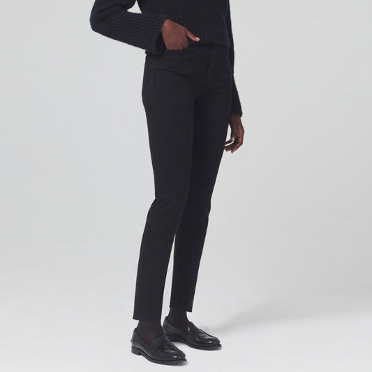 - Olivia High Rise Slim Leg Jeans - Plush Black