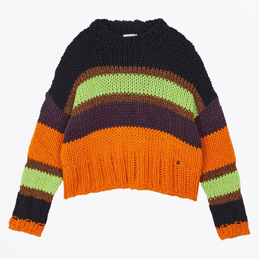 - Stripe Knit Pullover - Multi