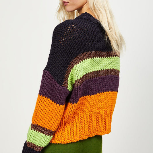 - Stripe Knit Pullover - Multi