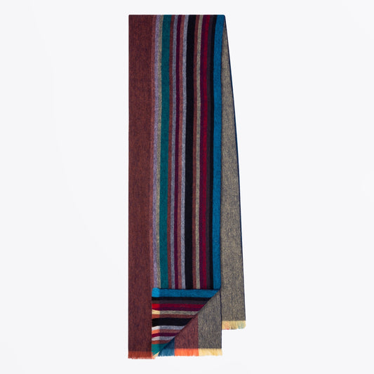 - Offset Stripe Scarf - Multi-Colour