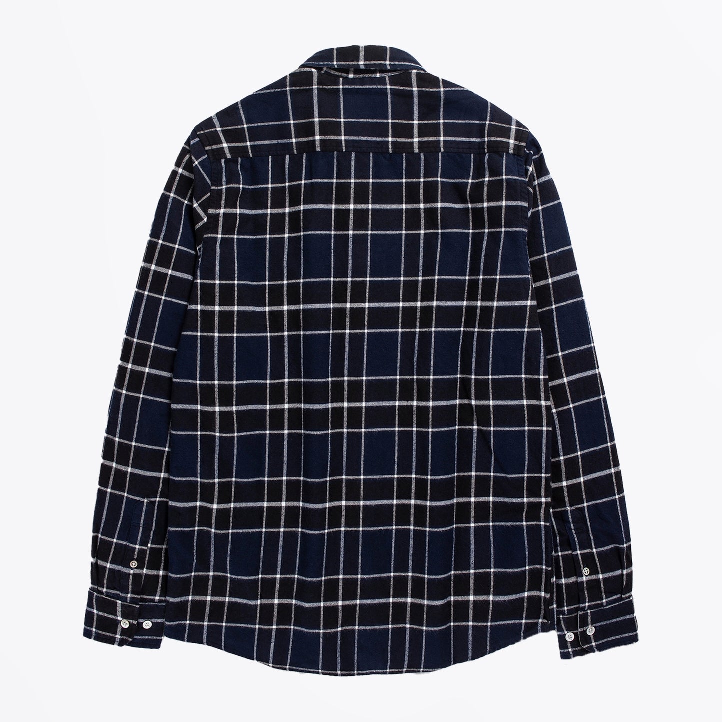 - Anton - Brushed Flannel Check - Dark Navy