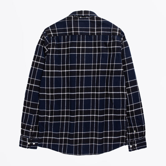 - Anton - Brushed Flannel Check - Dark Navy