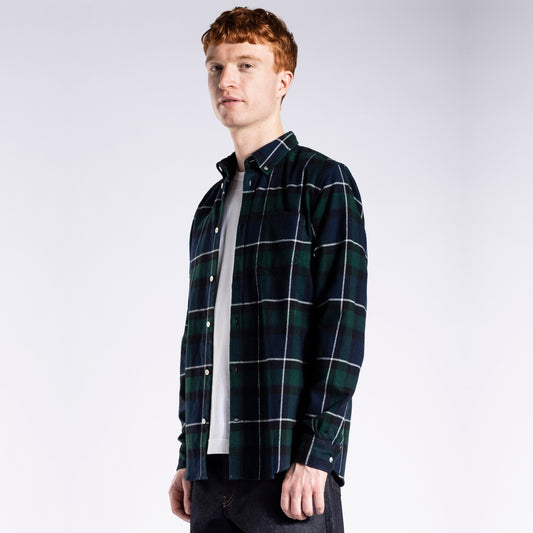 - Anton - Brushed Flannel Check - Black Check