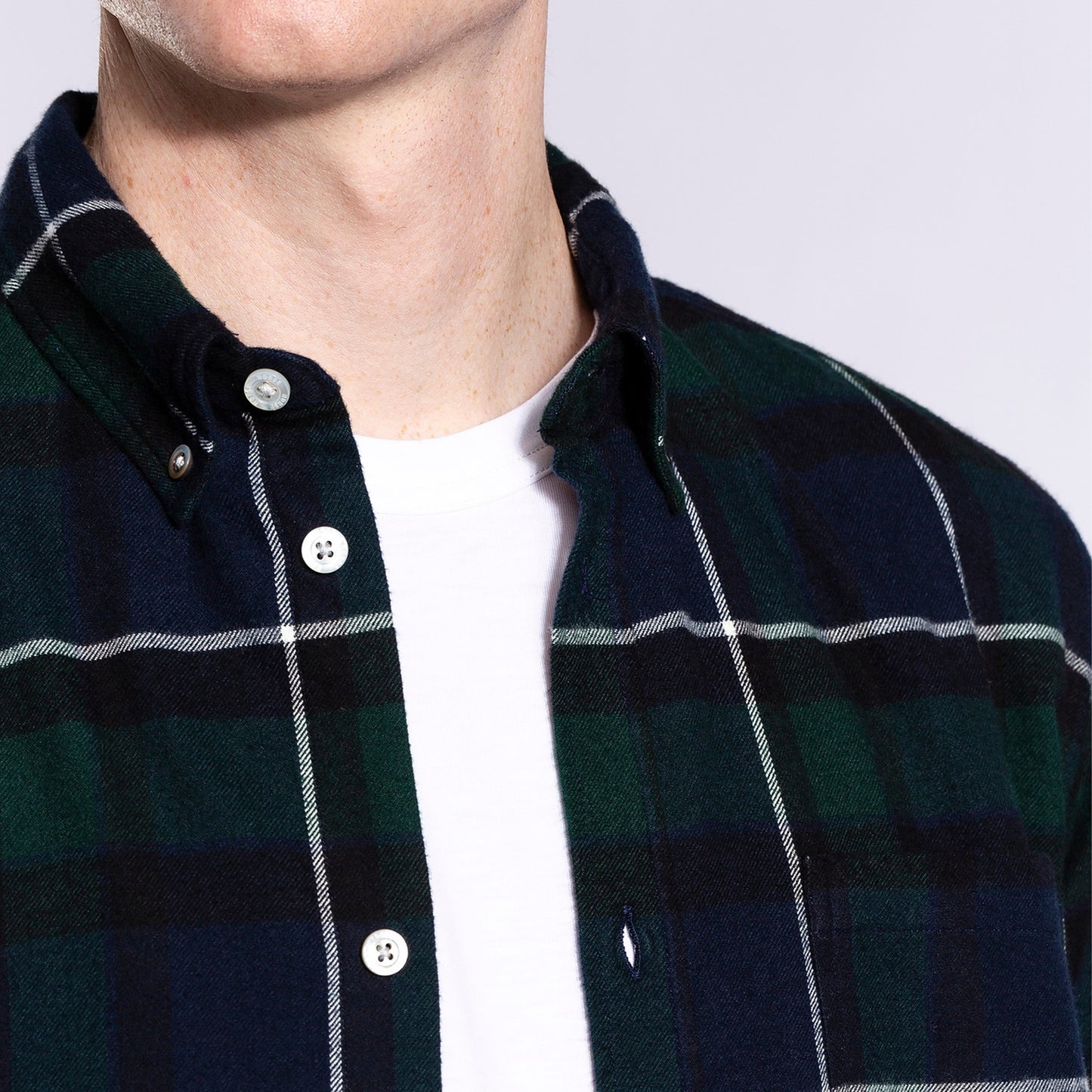 - Anton - Brushed Flannel Check - Black Check