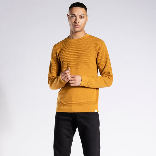 - Skagen - Bubble Yoke Crew Neck Sweater - Turmeric Yellow