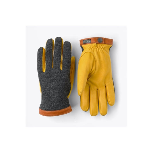 - Deerskin Wool Tricot Gloves - Yellow