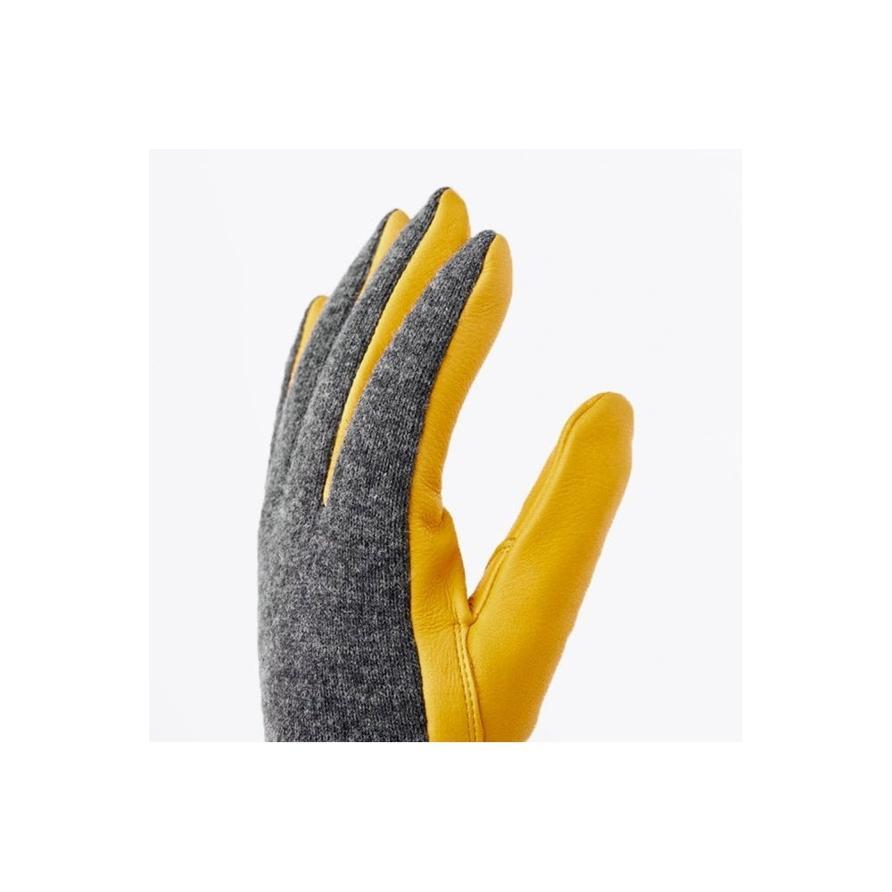 - Deerskin Wool Tricot Gloves - Yellow