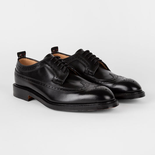 - Edwin - Designer Leather Brogues - Black