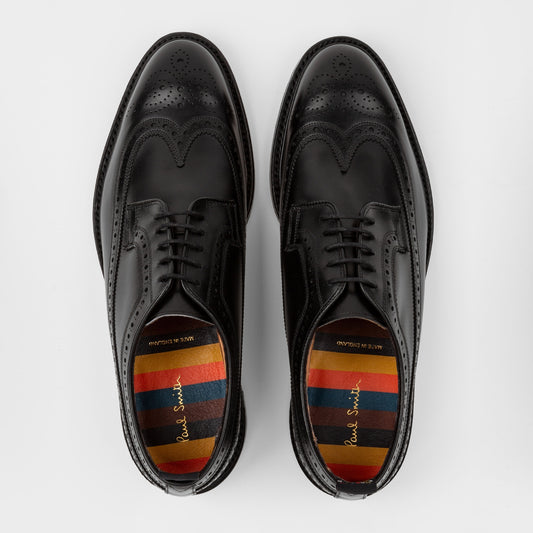 - Edwin - Designer Leather Brogues - Black