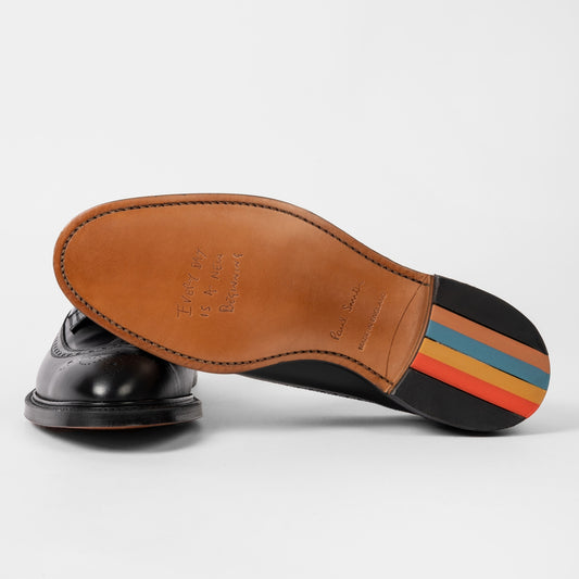 - Edwin - Designer Leather Brogues - Black