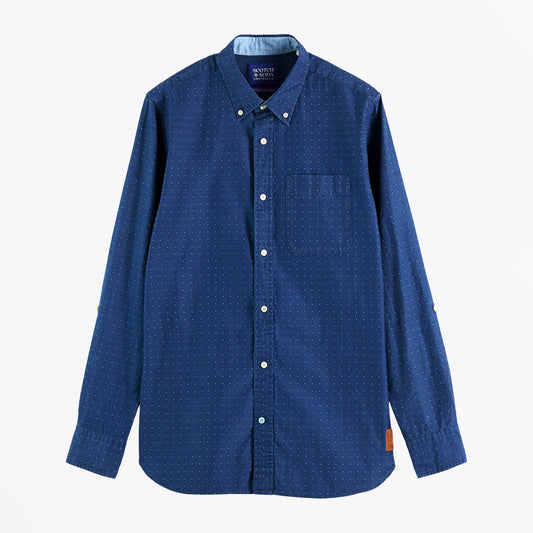 Lightweight Indigo Patterned Shirt - Indigo