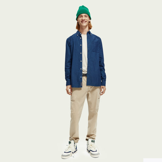 Lightweight Indigo Patterned Shirt - Indigo