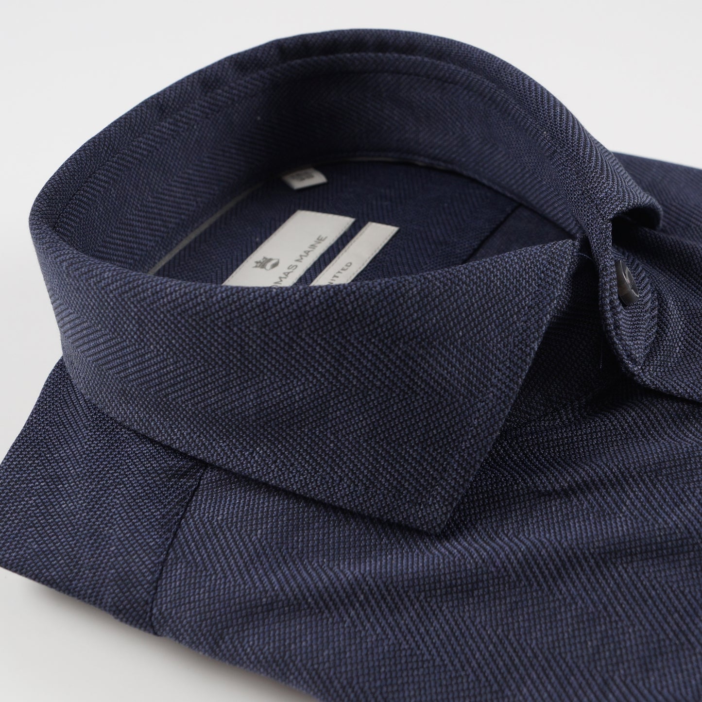 - Roma Modern Kent Knitted Shirt - Navy