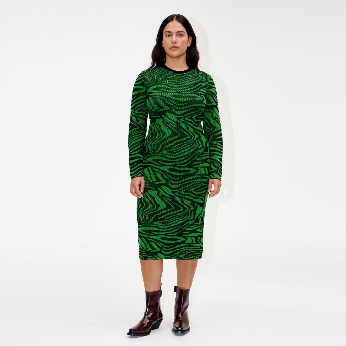 - Chiara Knitted Dress - Black Green